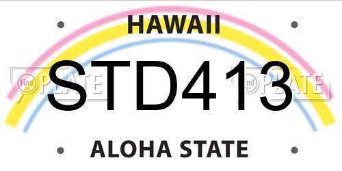 STD413 Hawaii License Plate