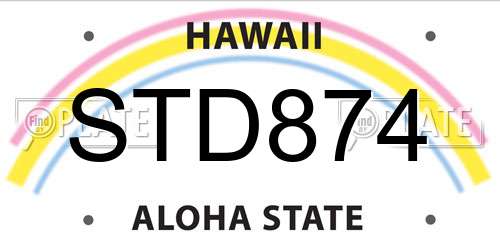 STD874 Hawaii License Plate