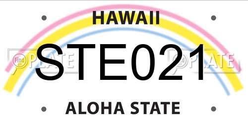 STE021 Hawaii License Plate