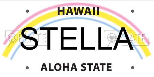 STELLA Hawaii License Plate