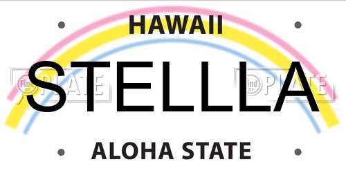 STELLLA Hawaii License Plate