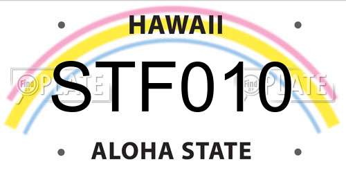 STF010 Hawaii License Plate