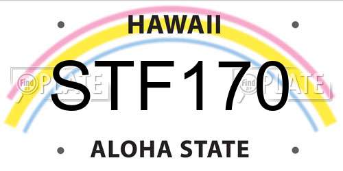 STF170 Hawaii License Plate