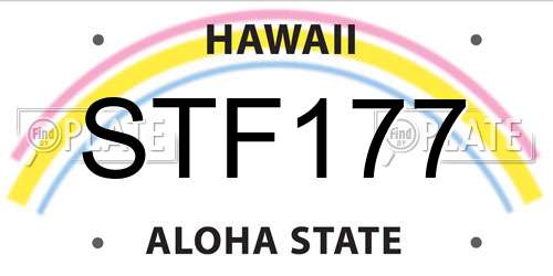 STF177 Hawaii License Plate