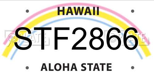 STF2866 Hawaii License Plate