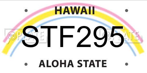 STF295 Hawaii License Plate