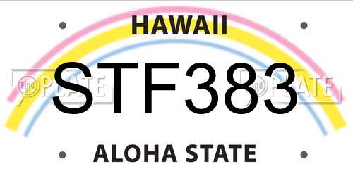 STF383 Hawaii License Plate