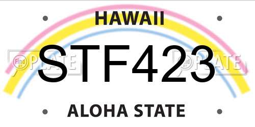 STF423 Hawaii License Plate