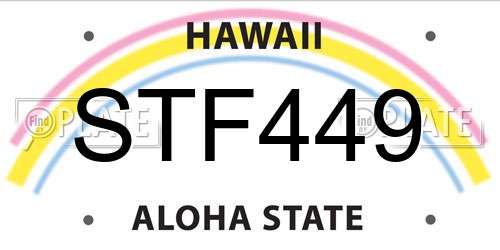STF449 Hawaii License Plate