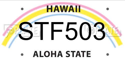 STF503 Hawaii License Plate