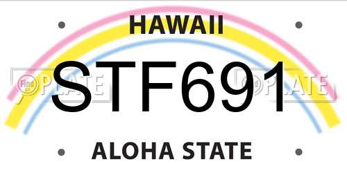 STF691 Hawaii License Plate