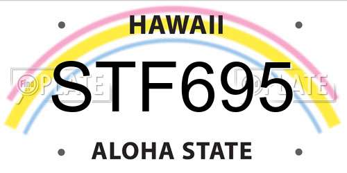 STF695 Hawaii License Plate