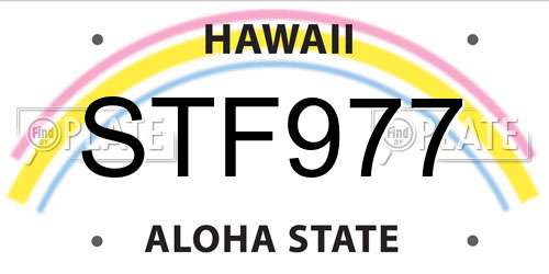 STF977 Hawaii License Plate