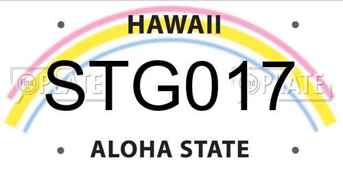 STG017 Hawaii License Plate