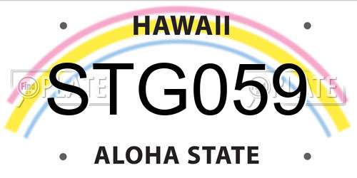 STG059 Hawaii License Plate