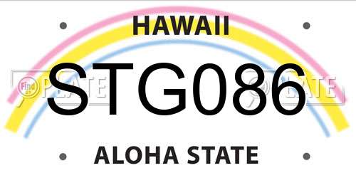 STG086 Hawaii License Plate