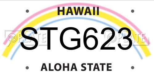 STG623 Hawaii License Plate