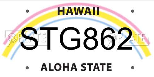STG862 Hawaii License Plate