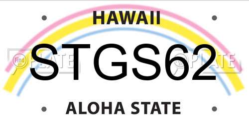STGS62 Hawaii License Plate