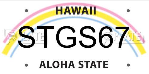 STGS67 Hawaii License Plate