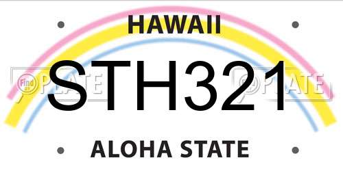STH321 Hawaii License Plate