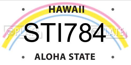STI784 Hawaii License Plate