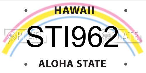 STI962 Hawaii License Plate