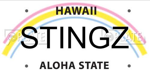 STINGZ Hawaii License Plate