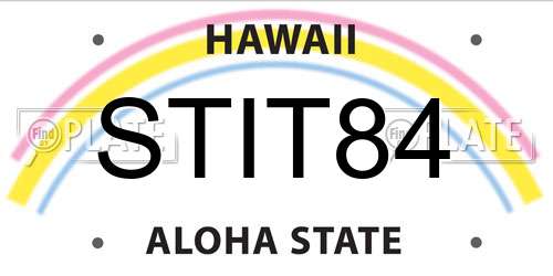 STIT84 Hawaii License Plate