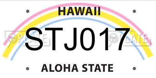 STJ017 Hawaii License Plate