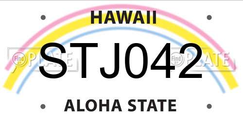 STJ042 Hawaii License Plate