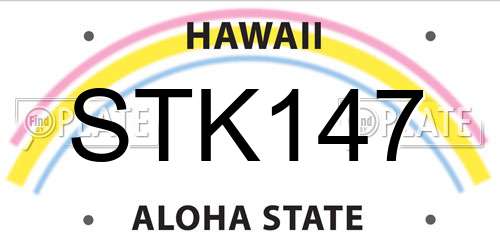 STK147 Hawaii License Plate