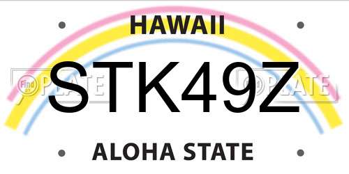 STK49Z Hawaii License Plate