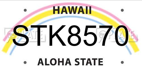 STK8570 Hawaii License Plate