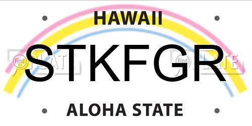 STKFGR Hawaii License Plate