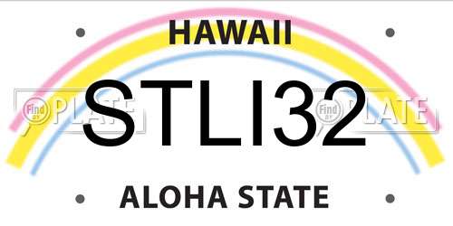 STLI32 Hawaii License Plate