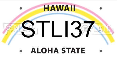 STLI37 Hawaii License Plate
