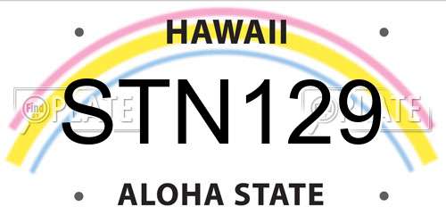 STN129 Hawaii License Plate