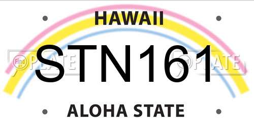 STN161 Hawaii License Plate