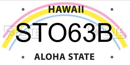 STO63B Hawaii License Plate