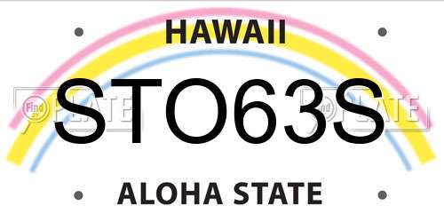 STO63S Hawaii License Plate