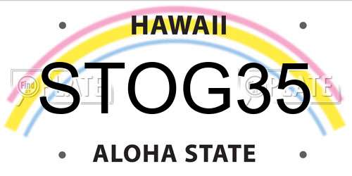 STOG35 Hawaii License Plate