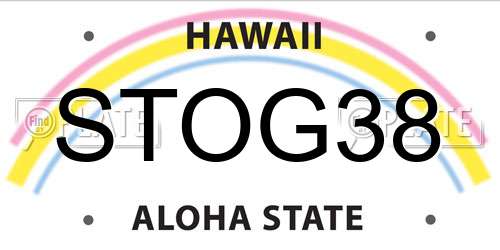 STOG38 Hawaii License Plate