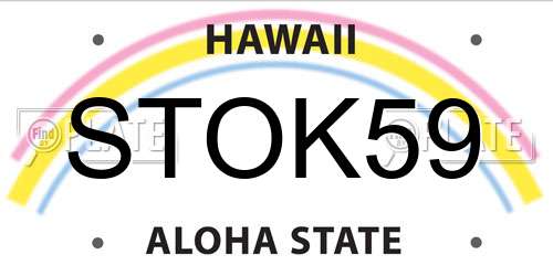 STOK59 Hawaii License Plate