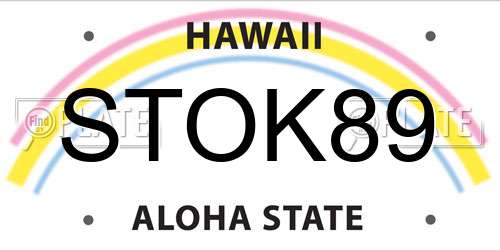 STOK89 Hawaii License Plate