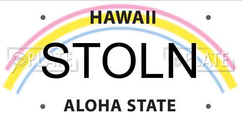 STOLN Hawaii License Plate
