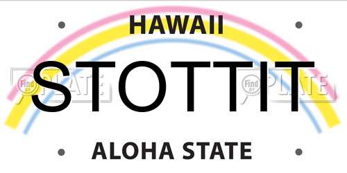 STOTTIT Hawaii License Plate