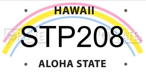 STP208 Hawaii License Plate
