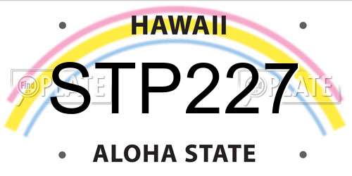STP227 Hawaii License Plate