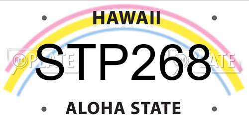 STP268 Hawaii License Plate